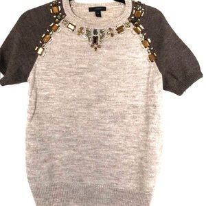 J. Crew short sleeve jeweled sweater